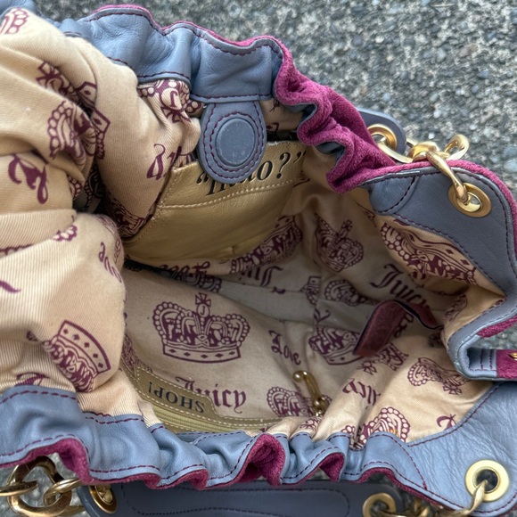 Juicy Couture Velvet Hobo Bag in Rich Burgundy - Picture 3 of 4